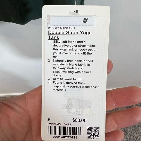 Lululemon Double-Strap Yoga Tank Top Size 6 Dark Forest W1EH6S NEW with tags - Picture 9 of 13